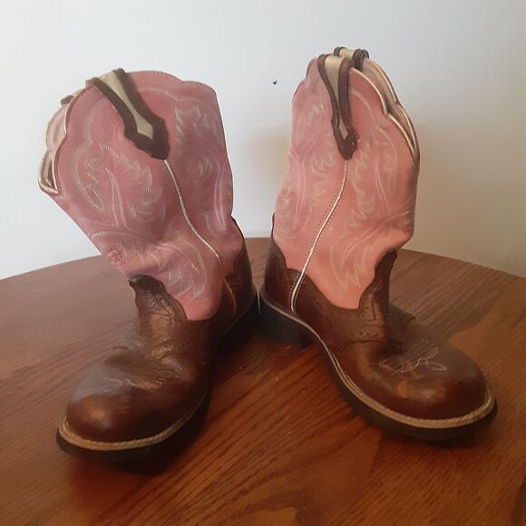 ARIAT Womens 6 B BROWN FATBABY Pink Cowgirl Western 10001205 (16981) - Picture 5 of 13